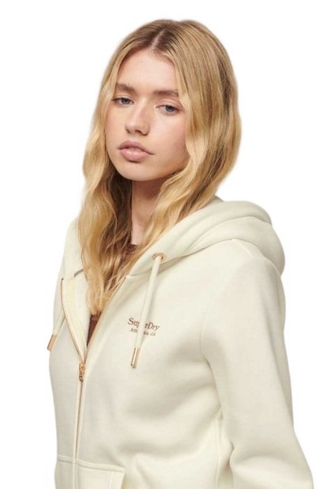 SUPERDRY ESSENTIAL LOGO ZIP HOODIE ΖΑΚΕΤΑ ΦΟΥΤΕΡ ΓΥΝΑΙΚΕΙΑ OFF WHITE