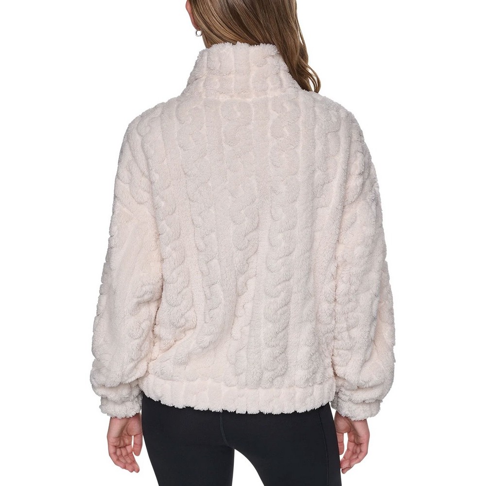 DKNY CABLE SHERPA FULL ZIP JACKET ΜΠΟΥΦΑΝ ΓΥΝΑΙΚΕΙΟ BEIGE