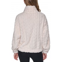 DKNY CABLE SHERPA FULL ZIP JACKET ΜΠΟΥΦΑΝ ΓΥΝΑΙΚΕΙΟ BEIGE