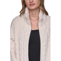 DKNY CABLE SHERPA FULL ZIP JACKET ΜΠΟΥΦΑΝ ΓΥΝΑΙΚΕΙΟ BEIGE