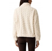 DKNY CABLE SHERPA FULL ZIP JACKET ΜΠΟΥΦΑΝ ΓΥΝΑΙΚΕΙΟ OFF WHITE