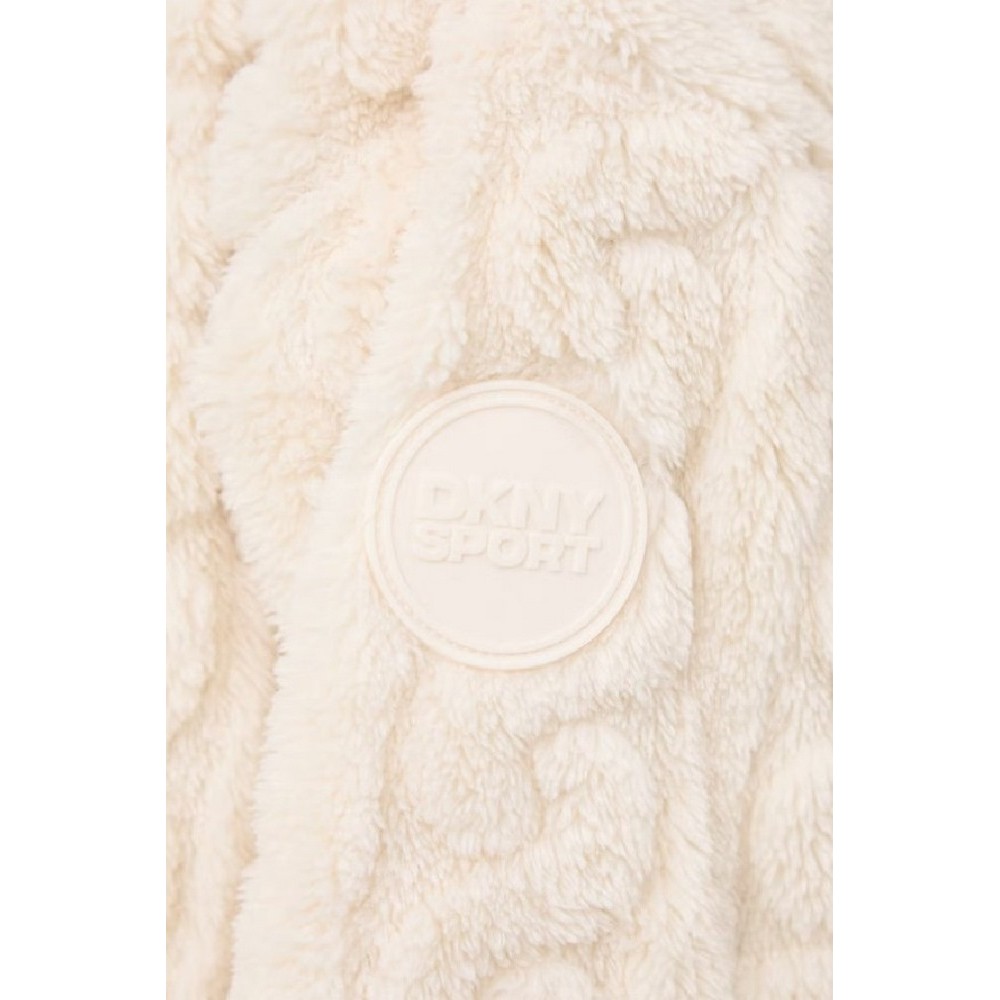 DKNY CABLE SHERPA FULL ZIP JACKET ΜΠΟΥΦΑΝ ΓΥΝΑΙΚΕΙΟ OFF WHITE