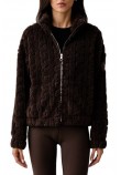 DKNY CABLE SHERPA FULL ZIP JACKET ΜΠΟΥΦΑΝ ΓΥΝΑΙΚΕΙΟ DARK BROWN