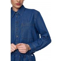 ALE CROP ΜΕ DENIM ΟΨΗ ΠΟΥΚΑΜΙΣΟ ΓΥΝΑΙΚΕΙΟ BLUΕ DENIM