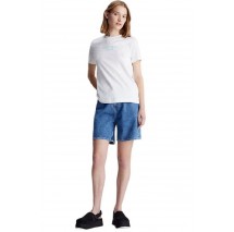 CALVIN KLEIN JEANS STACKED INSTITUTIONAL REG T-SHIRT ΜΠΛΟΥΖΑ ΓΥΝΑΙΚΕΙΑ BRIGHT WHITE