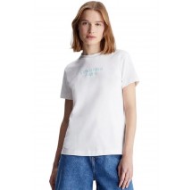 CALVIN KLEIN JEANS STACKED INSTITUTIONAL REG T-SHIRT ΜΠΛΟΥΖΑ ΓΥΝΑΙΚΕΙΑ BRIGHT WHITE