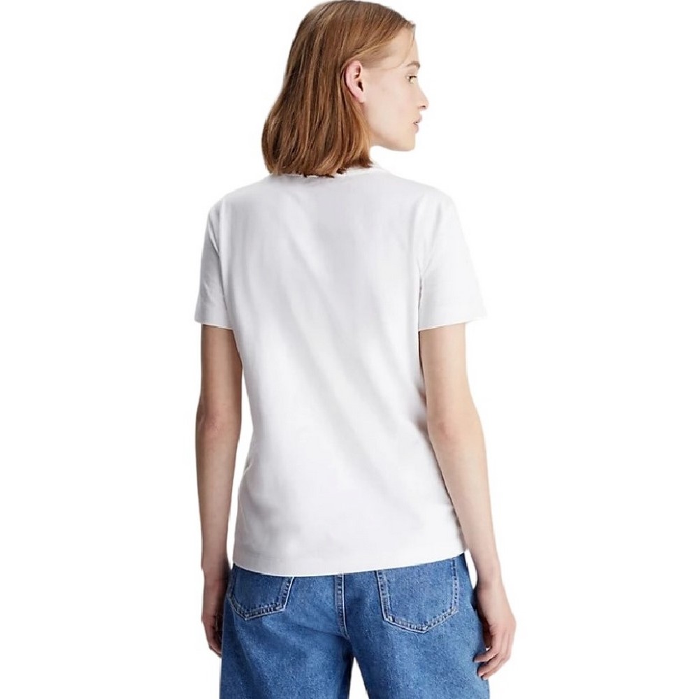 CALVIN KLEIN JEANS STACKED INSTITUTIONAL REG T-SHIRT ΜΠΛΟΥΖΑ ΓΥΝΑΙΚΕΙΑ BRIGHT WHITE