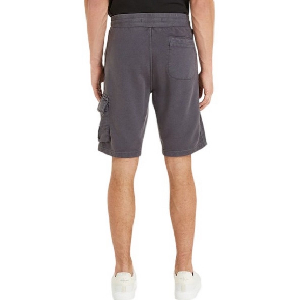 CALVIN KLEIN JEANS WASHED BADGE SHORTS ΒΕΡΜΟΥΔΑ ΑΝΔΡΙΚΗ WASHED BLACK