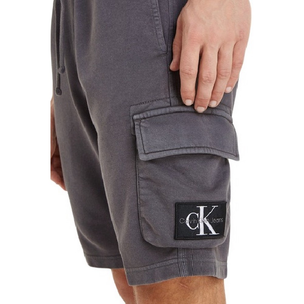 CALVIN KLEIN JEANS WASHED BADGE SHORTS ΒΕΡΜΟΥΔΑ ΑΝΔΡΙΚΗ WASHED BLACK