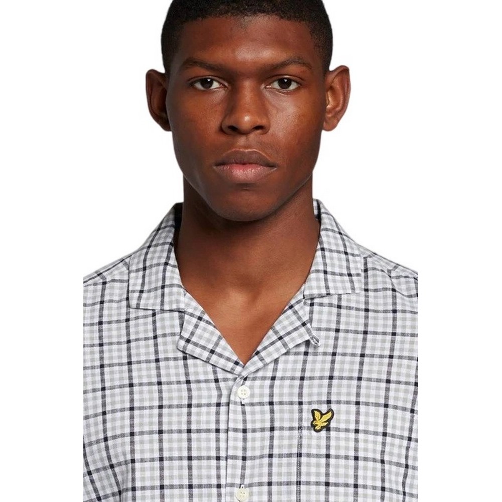 LYLE AND SCOTT VINTAGE GINGHAM REVERE COLLAR ΠΟΥΚΑΜΙΣΟ ΑΝΔΡΙΚΟ GREY