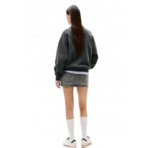 TOMMY JEANS  BXY LEOPARD VARSITY CREW ΜΠΛΟΥΖΑ ΦΟΥΤΕΡ ΓΥΝΑΙΚΕΙΑ WASHED BLACK