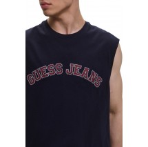 GUESS JEANS MUSCLE COLLEGIATE ΑΜΑΝΙΚΗ ΜΠΛΟΥΖΑ ΑΝΔΡΙΚΗ NAVY