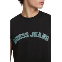 GUESS JEANS MUSCLE COLLEGIATE ΑΜΑΝΙΚΗ ΜΠΛΟΥΖΑ ΑΝΔΡΙΚΗ BLACK