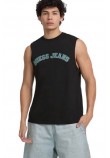 GUESS JEANS MUSCLE COLLEGIATE ΑΜΑΝΙΚΗ ΜΠΛΟΥΖΑ ΑΝΔΡΙΚΗ BLACK