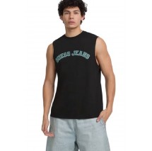 GUESS JEANS MUSCLE COLLEGIATE ΑΜΑΝΙΚΗ ΜΠΛΟΥΖΑ ΑΝΔΡΙΚΗ BLACK