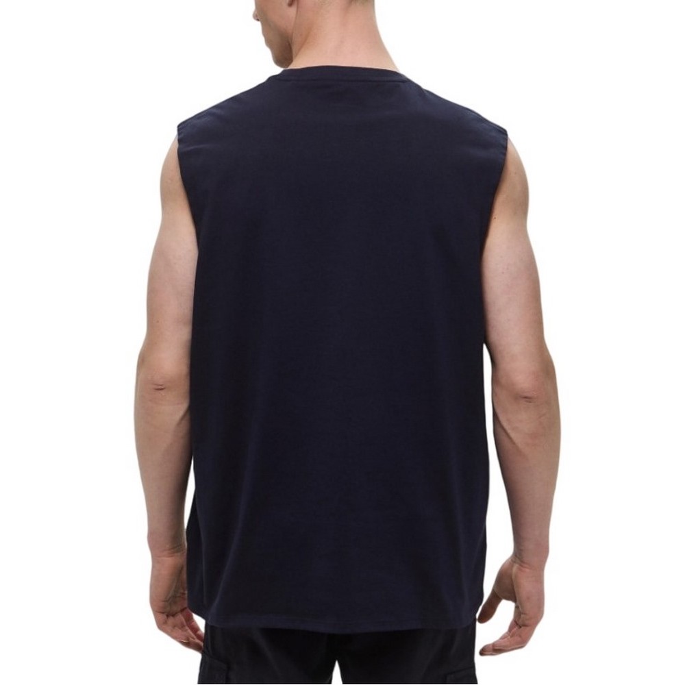 GUESS JEANS MUSCLE COLLEGIATE ΑΜΑΝΙΚΗ ΜΠΛΟΥΖΑ ΑΝΔΡΙΚΗ NAVY
