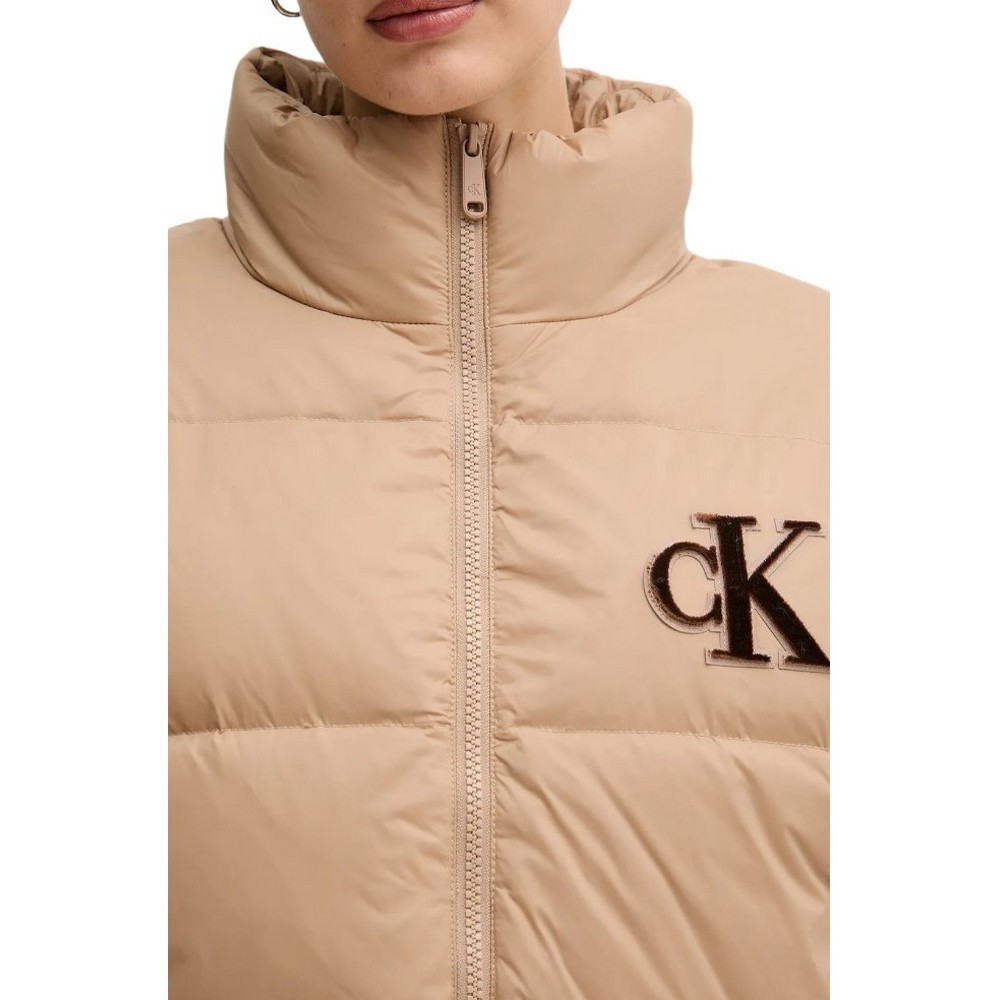 TOMMY JEANS GRAPHIC LOGO PUFFER JACKET ΜΠΟΥΦΑΝ ΓΥΝΑΙΚΕΙΟ BEIGE