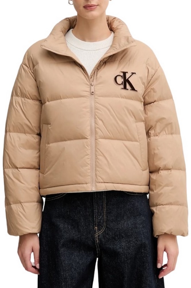 TOMMY JEANS GRAPHIC LOGO PUFFER JACKET ΜΠΟΥΦΑΝ ΓΥΝΑΙΚΕΙΟ BEIGE