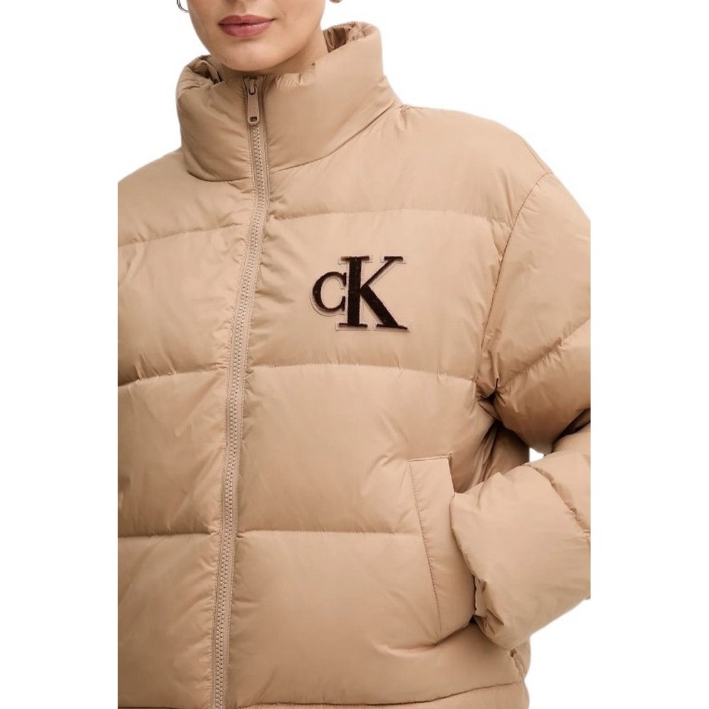 TOMMY JEANS GRAPHIC LOGO PUFFER JACKET ΜΠΟΥΦΑΝ ΓΥΝΑΙΚΕΙΟ BEIGE