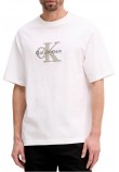 CALVIN KLEIN JEANS 16S TRICOLOR MONOLOGO GRAPHIC T-SHIRT ΜΠΛΟΥΖΑ ΑΝΔΡΙΚΗ BRIGHT WHITE