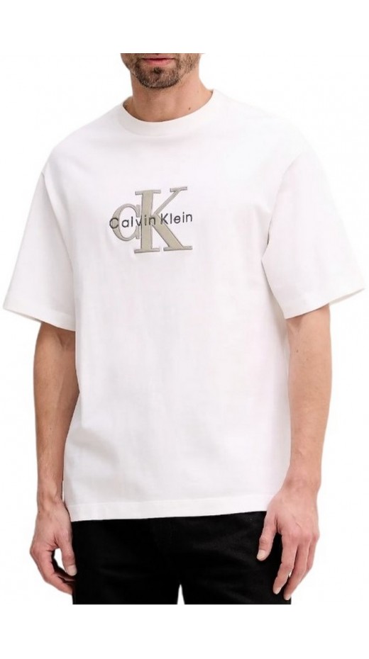 CALVIN KLEIN JEANS 16S TRICOLOR MONOLOGO GRAPHIC T-SHIRT ΜΠΛΟΥΖΑ ΑΝΔΡΙΚΗ BRIGHT WHITE