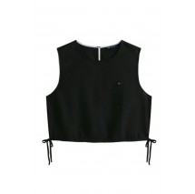 TOMMY JEANS TIE SIDE LINEN BLOUSE ΤΟΠ ΓΥΝΑΙΚΕΙΟ BLACK