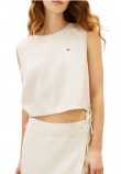 TOMMY JEANS TIE SIDE LINEN BLOUSE ΤΟΠ ΓΥΝΑΙΚΕΙΟ SAND