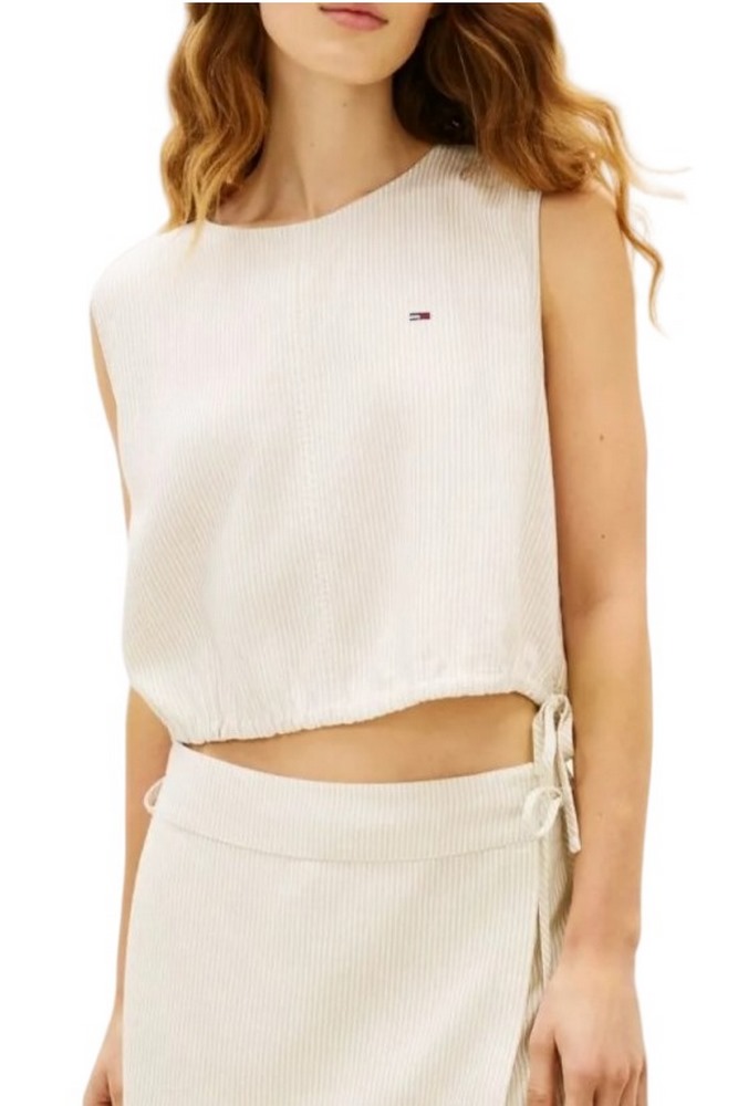 TOMMY JEANS TIE SIDE LINEN BLOUSE ΤΟΠ ΓΥΝΑΙΚΕΙΟ SAND
