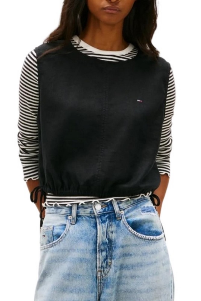 TOMMY JEANS TIE SIDE LINEN BLOUSE ΤΟΠ ΓΥΝΑΙΚΕΙΟ BLACK