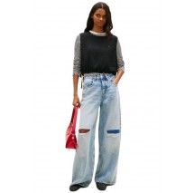 TOMMY JEANS TIE SIDE LINEN BLOUSE ΤΟΠ ΓΥΝΑΙΚΕΙΟ BLACK