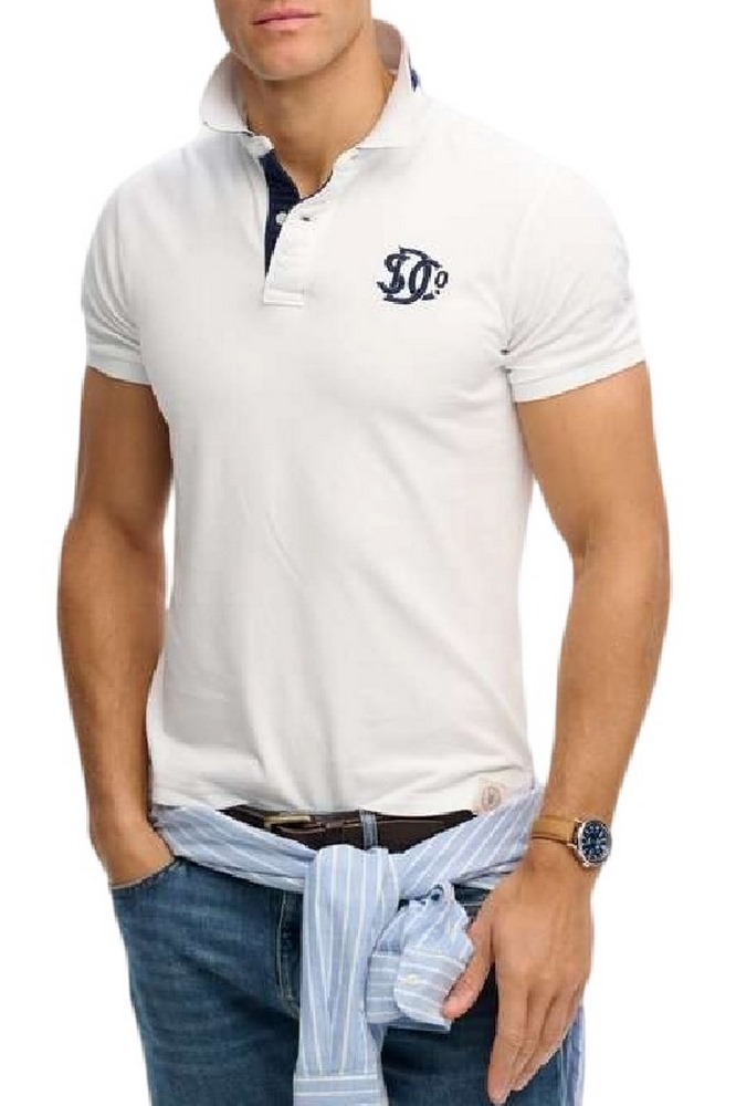 SUPERDRY D2 PIQUE MONOGRAM POLO T-SHIRT ΜΠΛΟΥΖΑ ΑΝΔΡΙΚΗ NAVY/WHITE