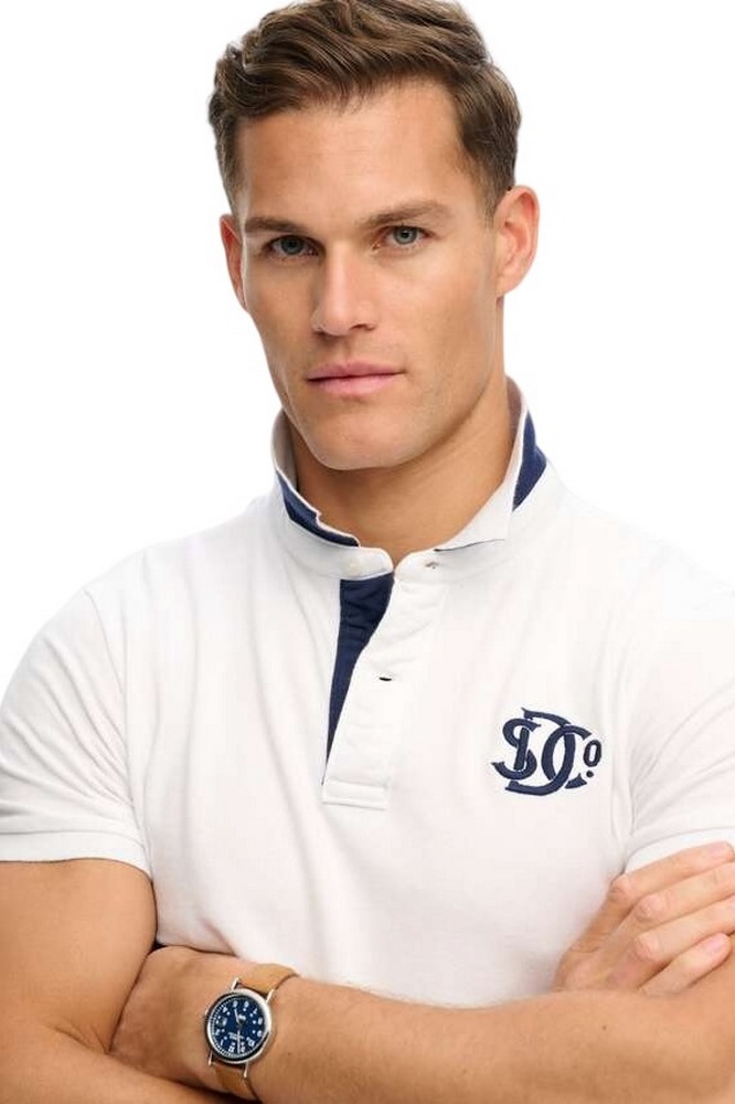 SUPERDRY D2 PIQUE MONOGRAM POLO T-SHIRT ΜΠΛΟΥΖΑ ΑΝΔΡΙΚΗ NAVY/WHITE