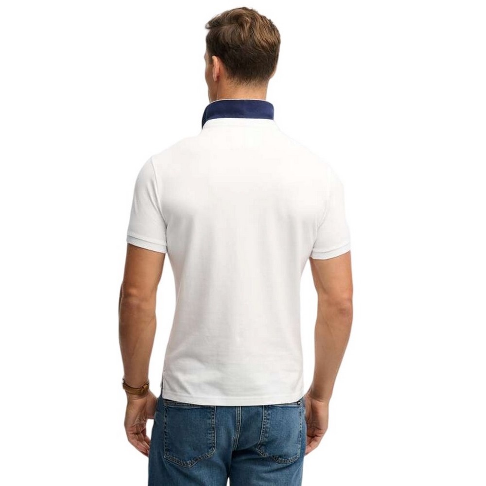 SUPERDRY D2 PIQUE MONOGRAM POLO T-SHIRT ΜΠΛΟΥΖΑ ΑΝΔΡΙΚΗ NAVY/WHITE