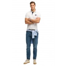 SUPERDRY D2 PIQUE MONOGRAM POLO T-SHIRT ΜΠΛΟΥΖΑ ΑΝΔΡΙΚΗ NAVY/WHITE