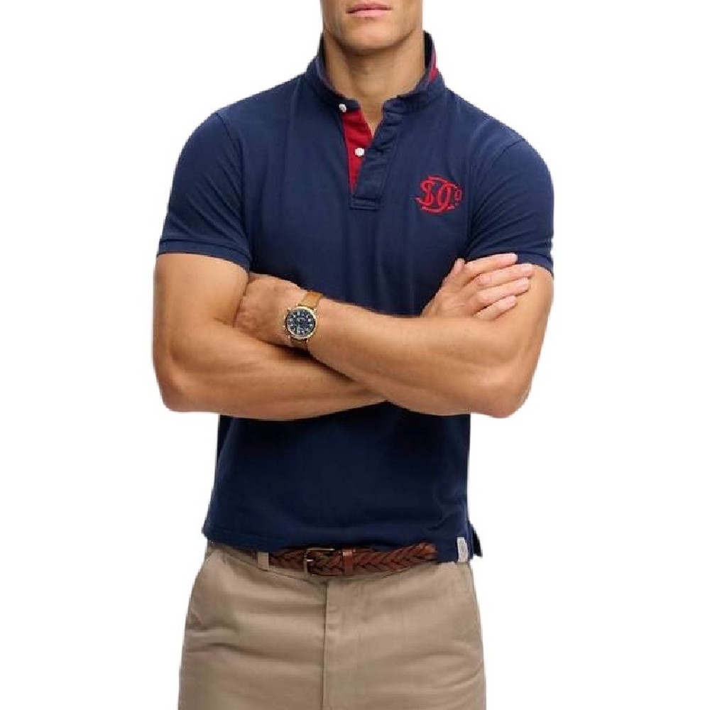 SUPERDRY D2 PIQUE MONOGRAM POLO T-SHIRT ΜΠΛΟΥΖΑ ΑΝΔΡΙΚΗ NAVY