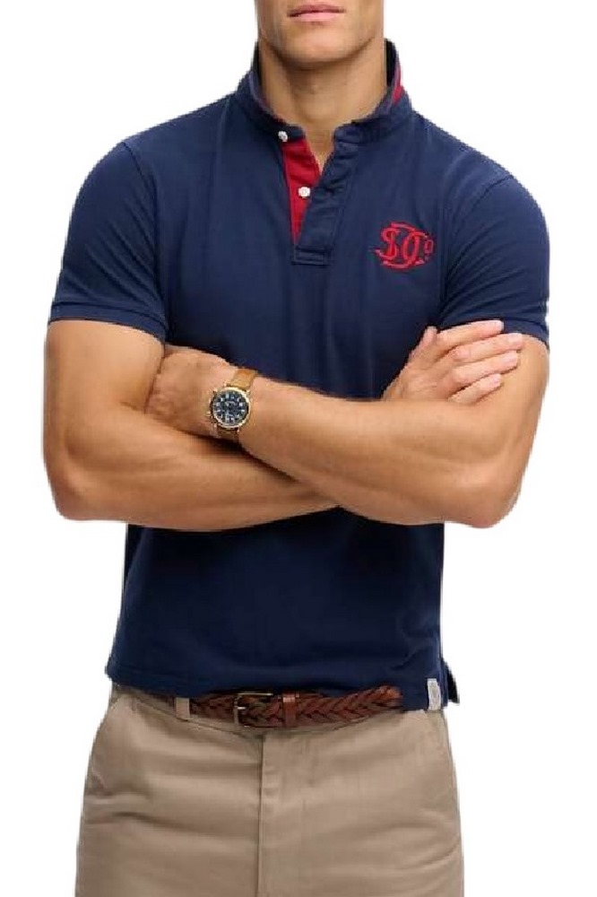 SUPERDRY D2 PIQUE MONOGRAM POLO T-SHIRT ΜΠΛΟΥΖΑ ΑΝΔΡΙΚΗ NAVY