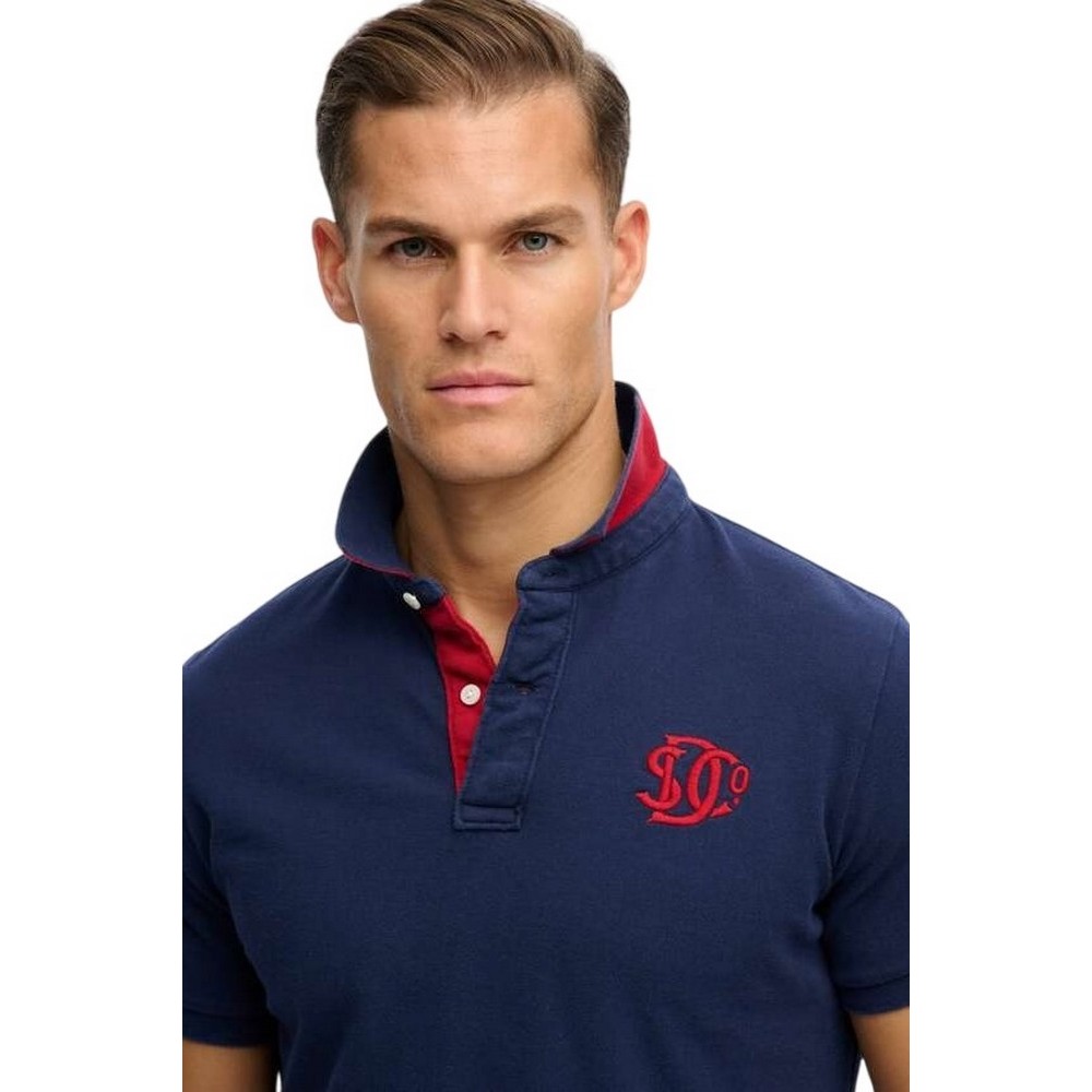 SUPERDRY D2 PIQUE MONOGRAM POLO T-SHIRT ΜΠΛΟΥΖΑ ΑΝΔΡΙΚΗ NAVY