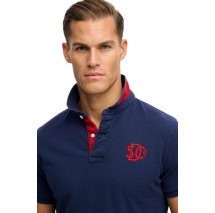 SUPERDRY D2 PIQUE MONOGRAM POLO T-SHIRT ΜΠΛΟΥΖΑ ΑΝΔΡΙΚΗ NAVY