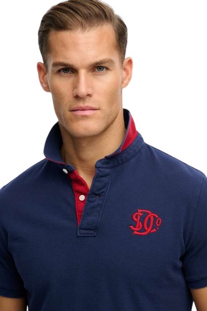 SUPERDRY D2 PIQUE MONOGRAM POLO T-SHIRT ΜΠΛΟΥΖΑ ΑΝΔΡΙΚΗ NAVY