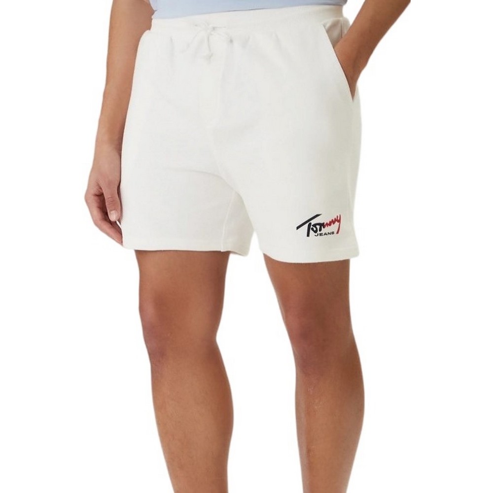 TOMMY JEANS SIGNATURE BEACH SHORT ΒΕΡΜΟΥΔΑ ΑΝΔΡΙΚΗ ECRU