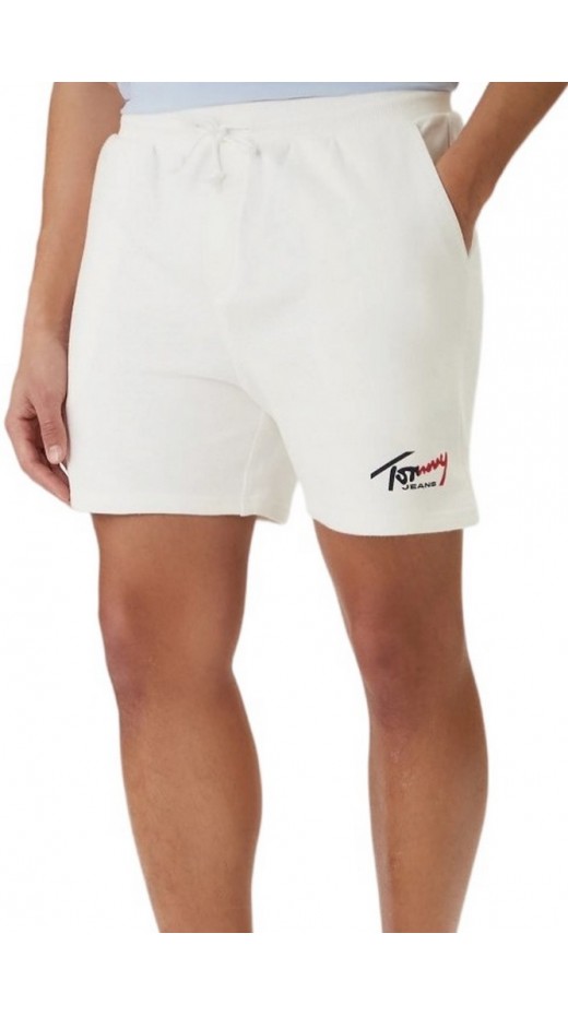 TOMMY JEANS SIGNATURE BEACH SHORT ΒΕΡΜΟΥΔΑ ΑΝΔΡΙΚΗ ECRU