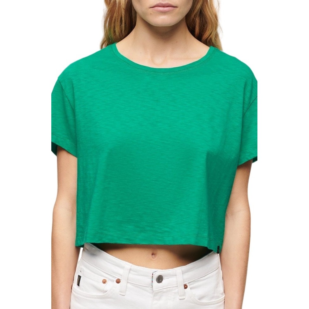 SUPERDRY SLOUCHY CROPPED T-SHIRT ΜΠΛΟΥΖΑ ΓΥΝΑΙΚΕΙΑ GREEN