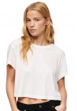 SUPERDRY SLOUCHY CROPPED T-SHIRT ΜΠΛΟΥΖΑ ΓΥΝΑΙΚΕΙΑ WHITE