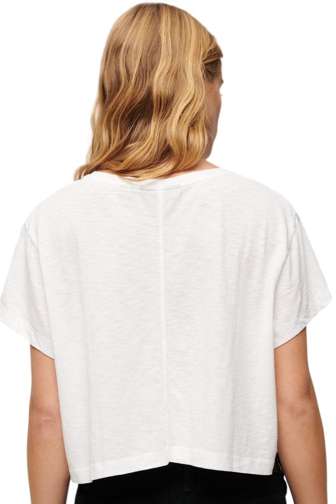 SUPERDRY SLOUCHY CROPPED T-SHIRT ΜΠΛΟΥΖΑ ΓΥΝΑΙΚΕΙΑ WHITE