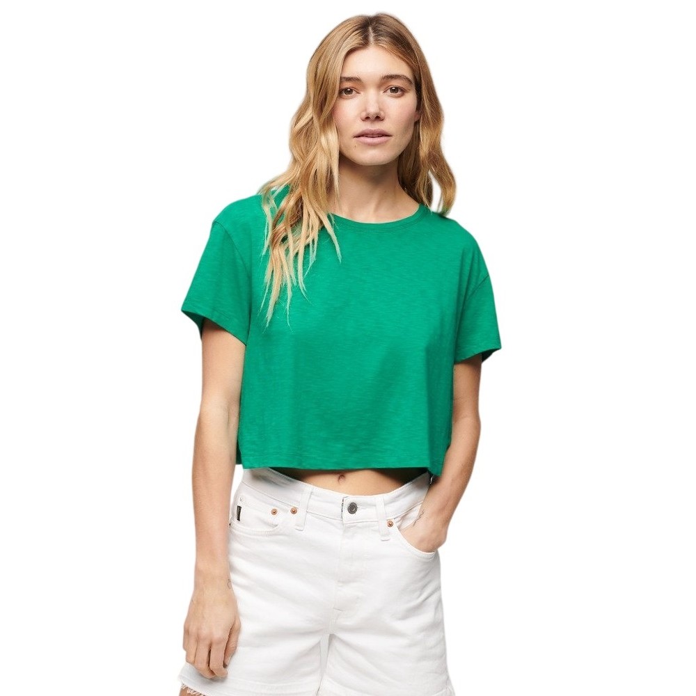 SUPERDRY SLOUCHY CROPPED T-SHIRT ΜΠΛΟΥΖΑ ΓΥΝΑΙΚΕΙΑ GREEN