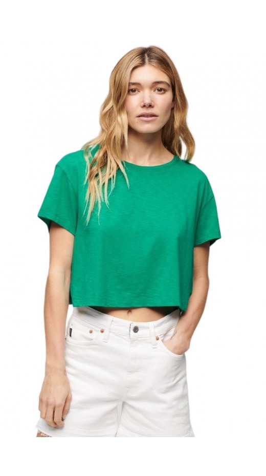 SUPERDRY SLOUCHY CROPPED T-SHIRT ΜΠΛΟΥΖΑ ΓΥΝΑΙΚΕΙΑ GREEN