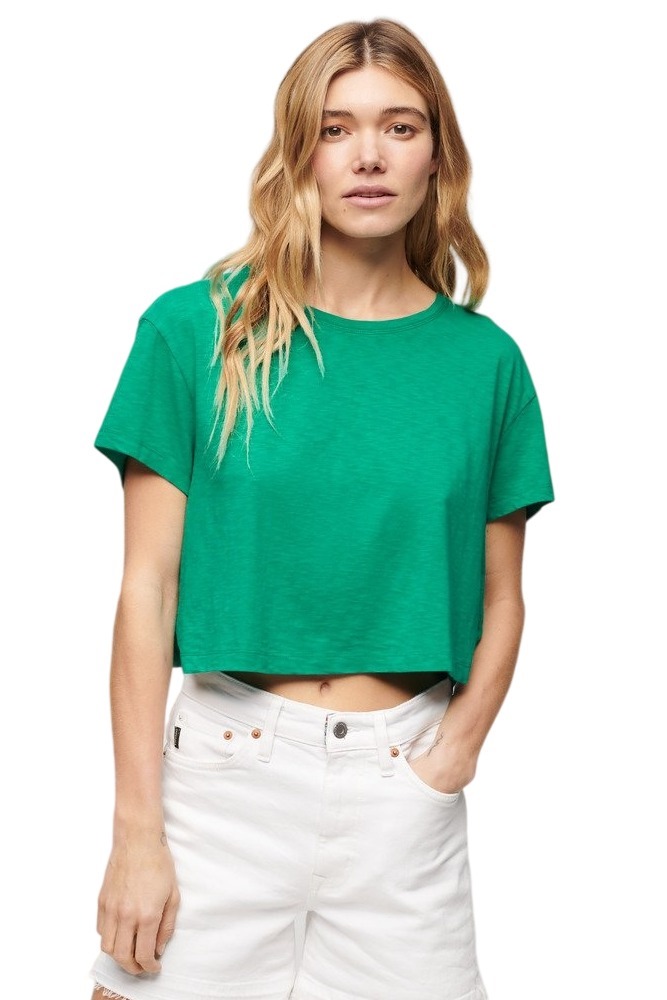 SUPERDRY SLOUCHY CROPPED T-SHIRT ΜΠΛΟΥΖΑ ΓΥΝΑΙΚΕΙΑ GREEN