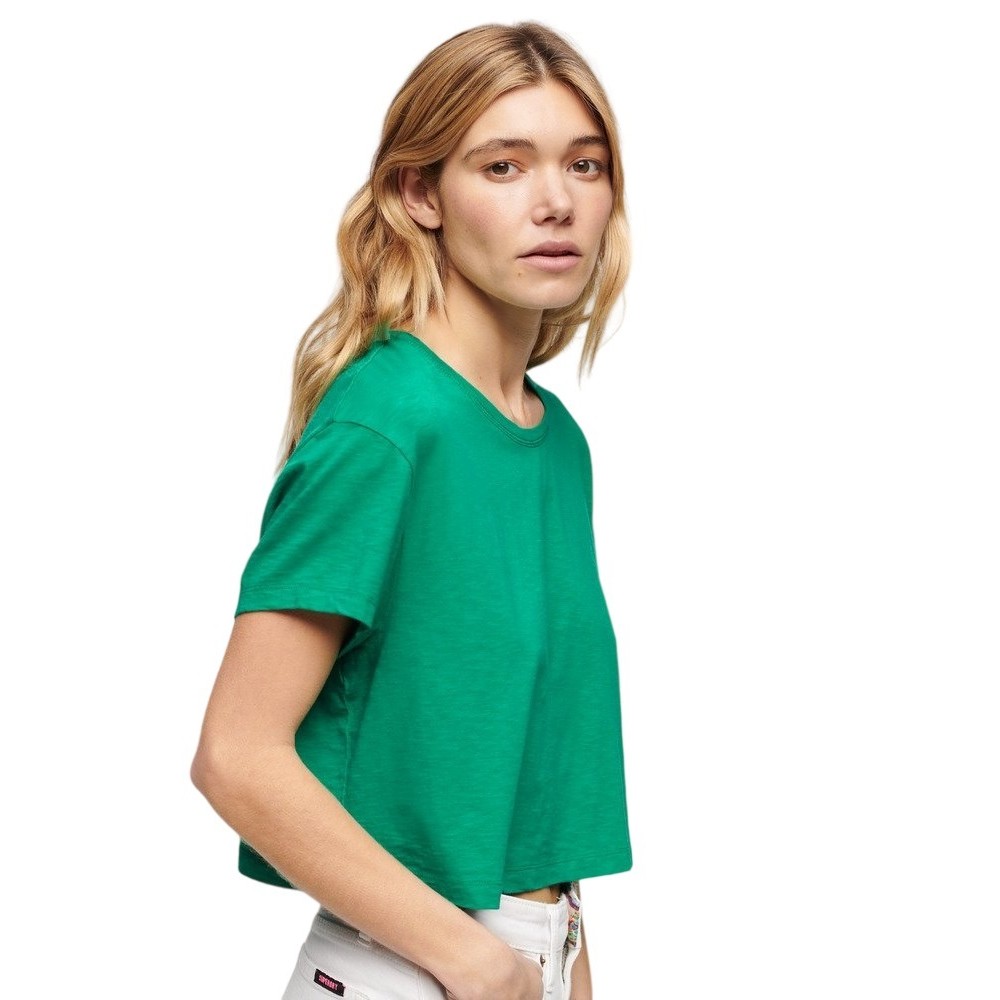 SUPERDRY SLOUCHY CROPPED T-SHIRT ΜΠΛΟΥΖΑ ΓΥΝΑΙΚΕΙΑ GREEN