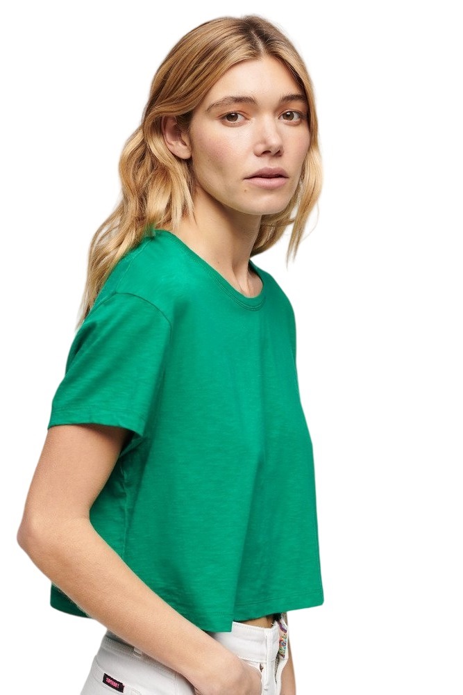 SUPERDRY SLOUCHY CROPPED T-SHIRT ΜΠΛΟΥΖΑ ΓΥΝΑΙΚΕΙΑ GREEN