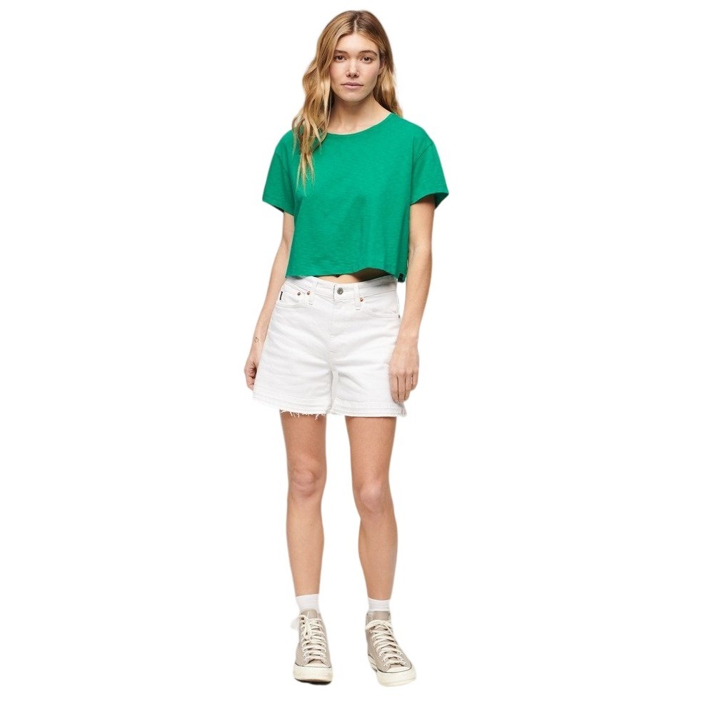 SUPERDRY SLOUCHY CROPPED T-SHIRT ΜΠΛΟΥΖΑ ΓΥΝΑΙΚΕΙΑ GREEN